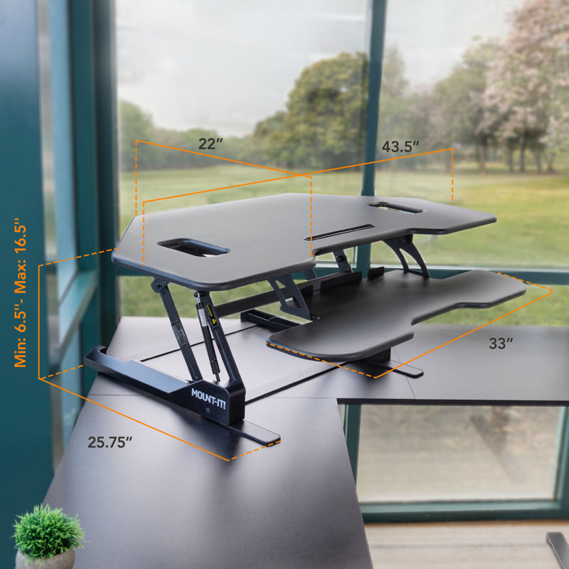 Adjustable Corner Metal Base Standing Desk Converter