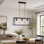 3-Light 26" Dimmable Rectangular Kitchen Island Chandelier