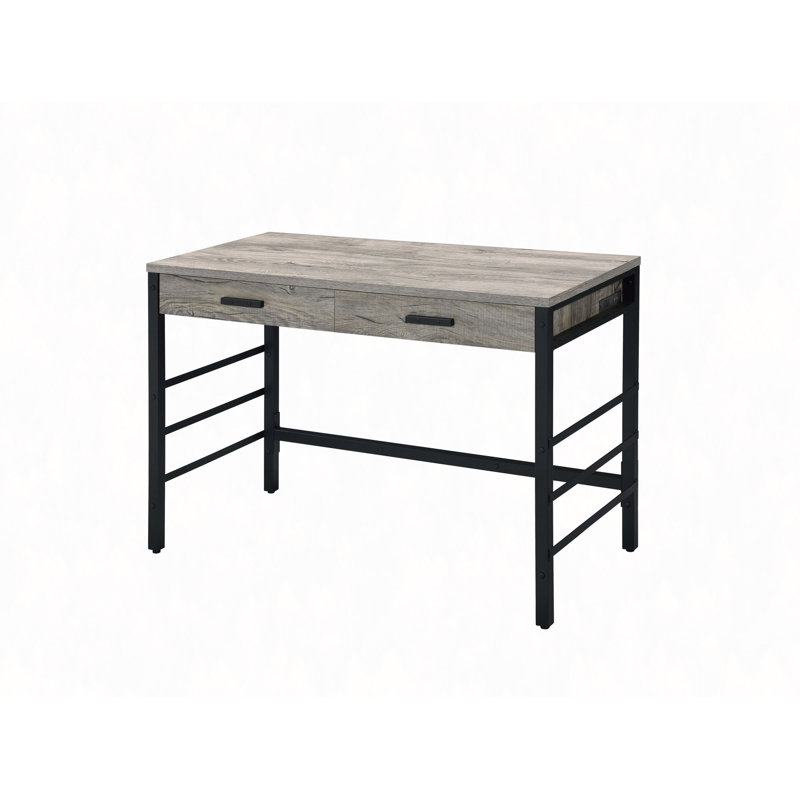 Bureau d'écriture chêne et finition noire avec USB