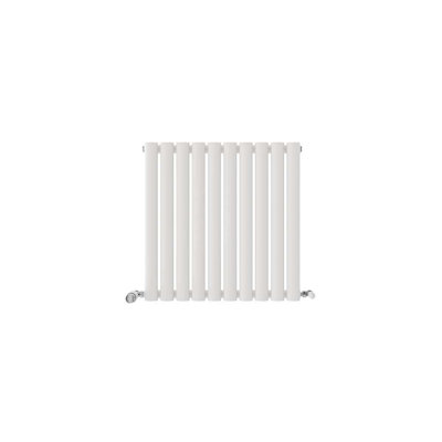 iBathUK Princia Horizontal Single Oval Panel Radiator Angled Valve