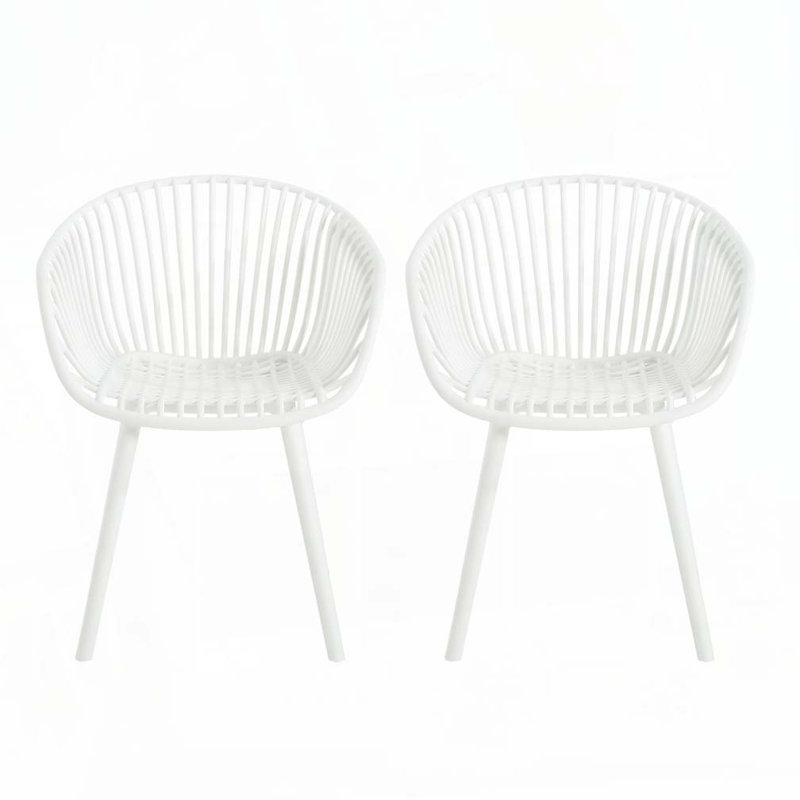 Chaise d'extérieur Papasan, Blanc