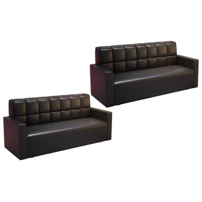Ensemble de 2 bancs noirs rembourrés
