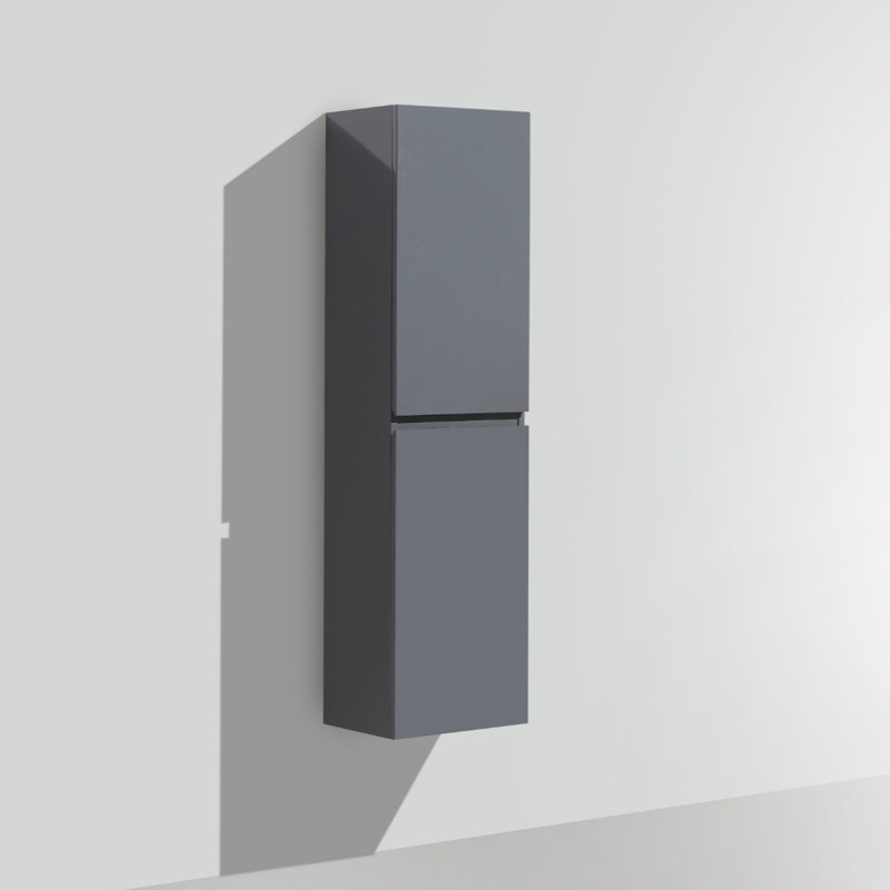 Armoire murale Divontae l 15,75 po x H 59 po x P 11,75 po, Gris brillant, Oui