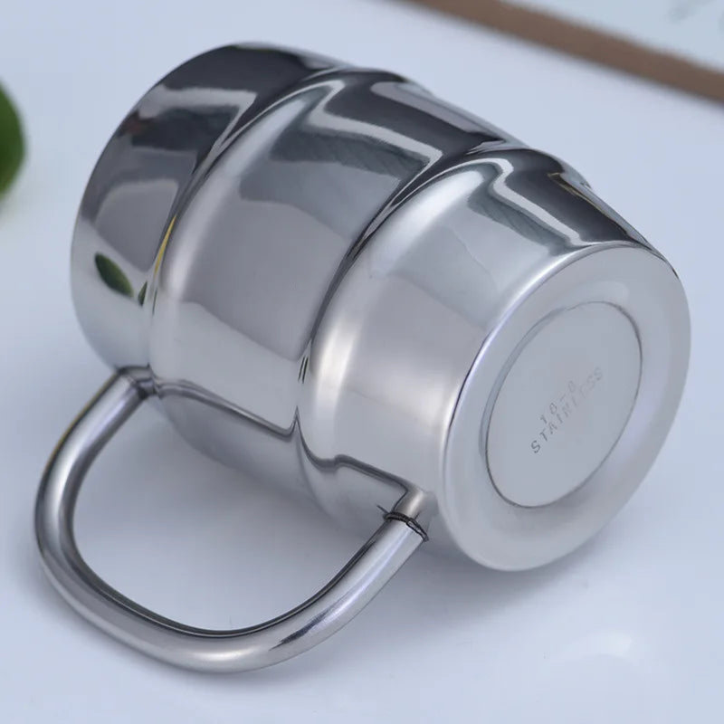 Double-Layer Stainless Steel Insulated Beer Mug with Handle