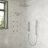 Ceiling Mount 16" High-Pressure Rainfall Shower Faucet, Dual Rainfall Shower Head System with Thermostatic Valve-89833291