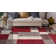 Allyne Geometric Red/Gray Non-Slip Rubberback Area Rug