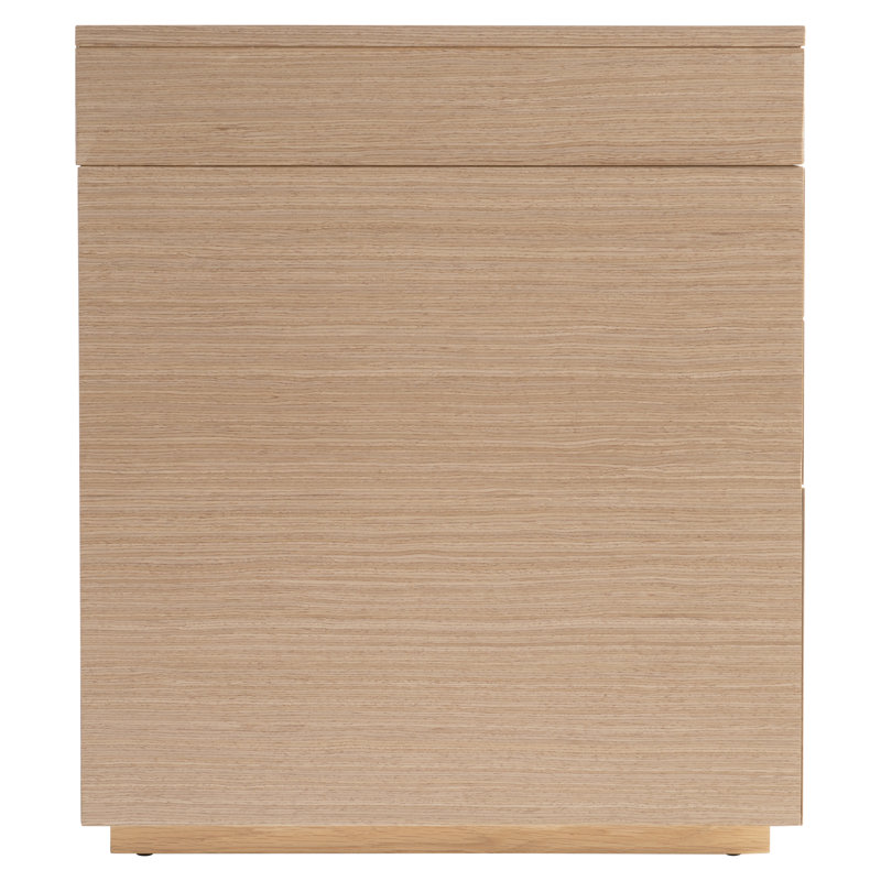 Brown Wood Transitional Writing Desk with USB Ports and Drawers