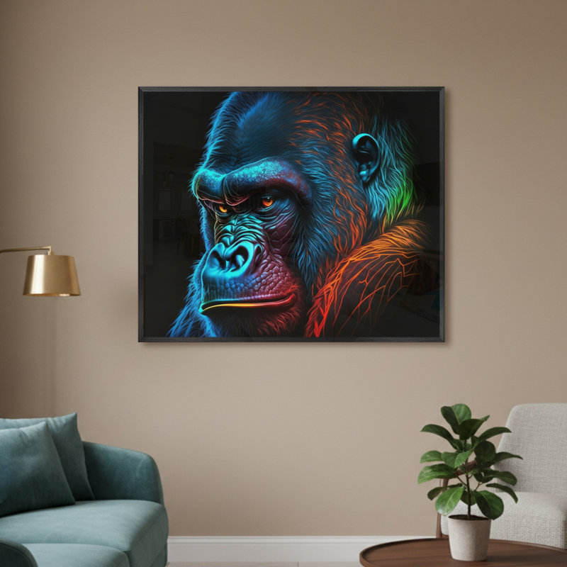 Single Picture Frame LED Illuminated Wall Art Wall Art on Glass / Aluminium, 50cm H x 60cm W