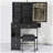 29.2" Small Size Left Drawer Desktop Vanity Table + Cushioned Stool, 2 AC+2 USB Power Station, Hair dryer bracket, Extra Large Touch Control Sliding LED Mirror, Tri-color Switching, Brightness Adjust-439763324