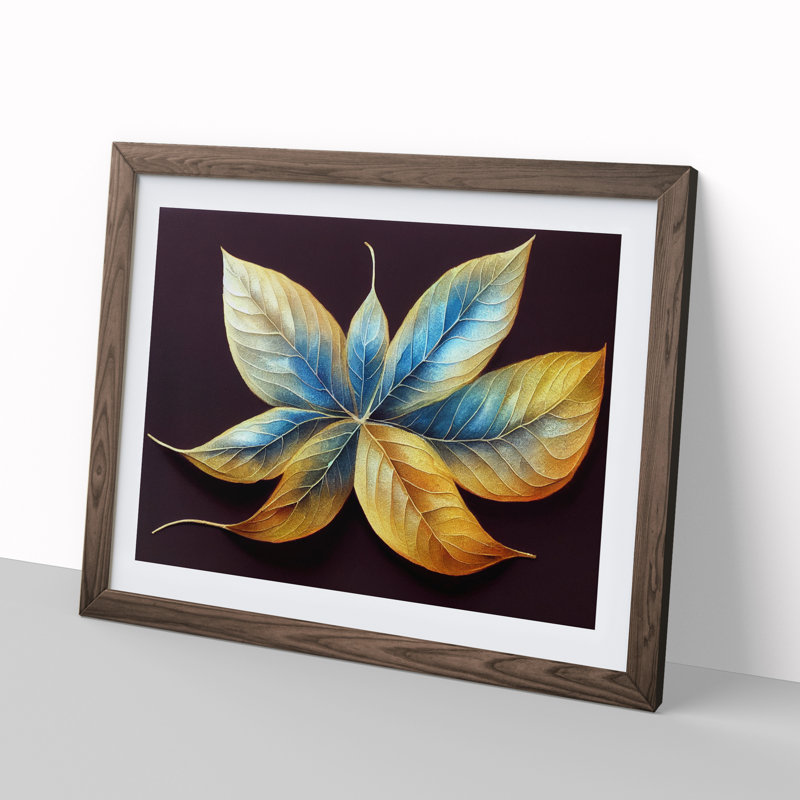 Admirable Leaf - Framed Print, 34cm H x 46cm W x 2cm D, Walnut