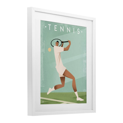 «Vintage Tennis Swing», reproduction sous verre encadrée, design par Martin Wickstrom