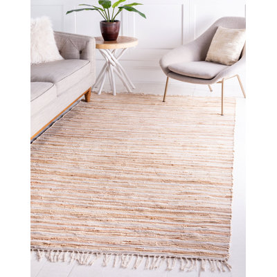 Tapis contemporain Gwin de couleur crème
