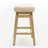 Extra Wide 19.7" Seat Counter Height Stool Modern Upholstered Wood Saddle Barstools-1884547305