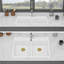 Évier de cuisine en quartz - Évier de cuisine encastré en granite blanc à double cuve (50/50) 33 po x 22 po