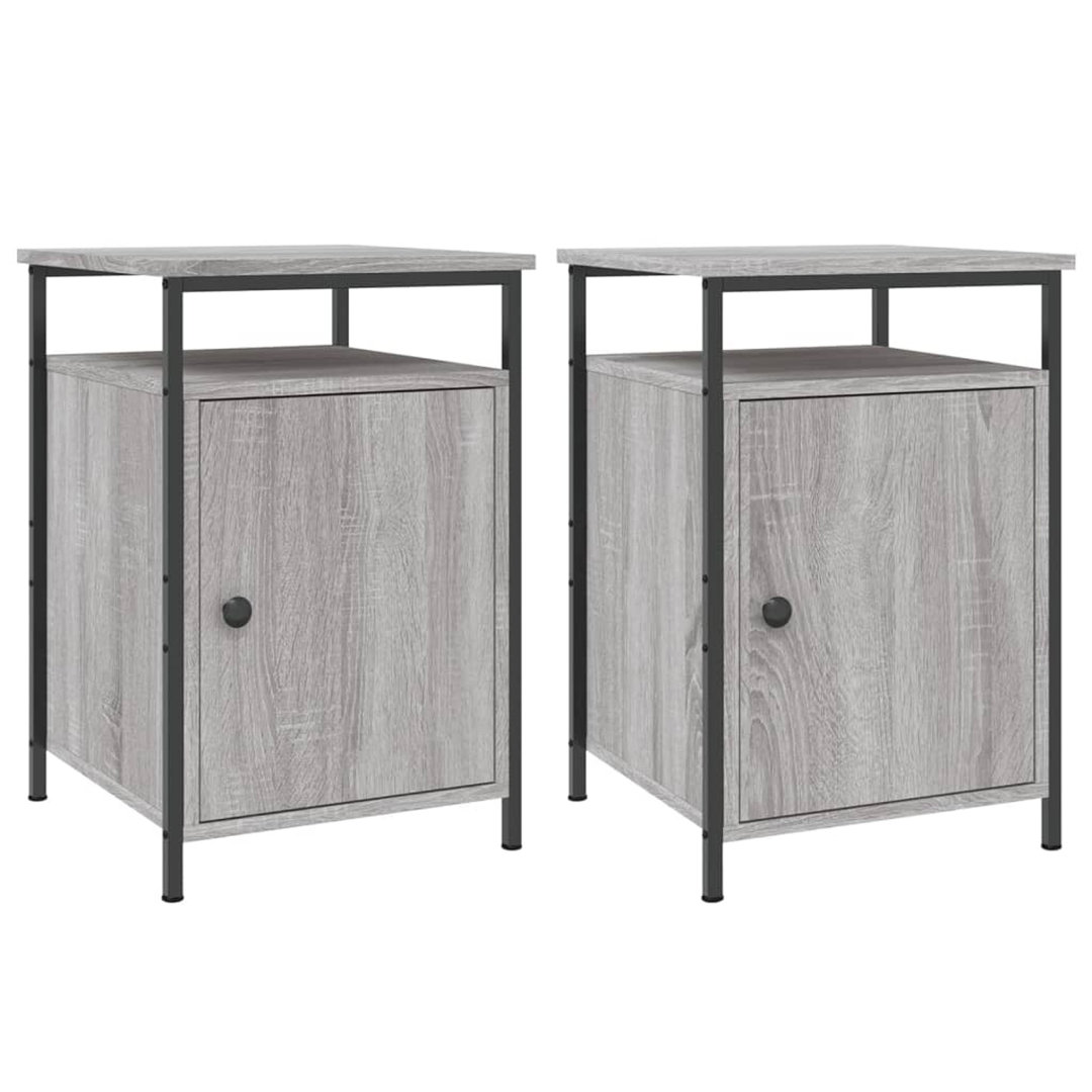 Nachttische 2 Stk. Grau Sonoma 40x42x60 cm Holz