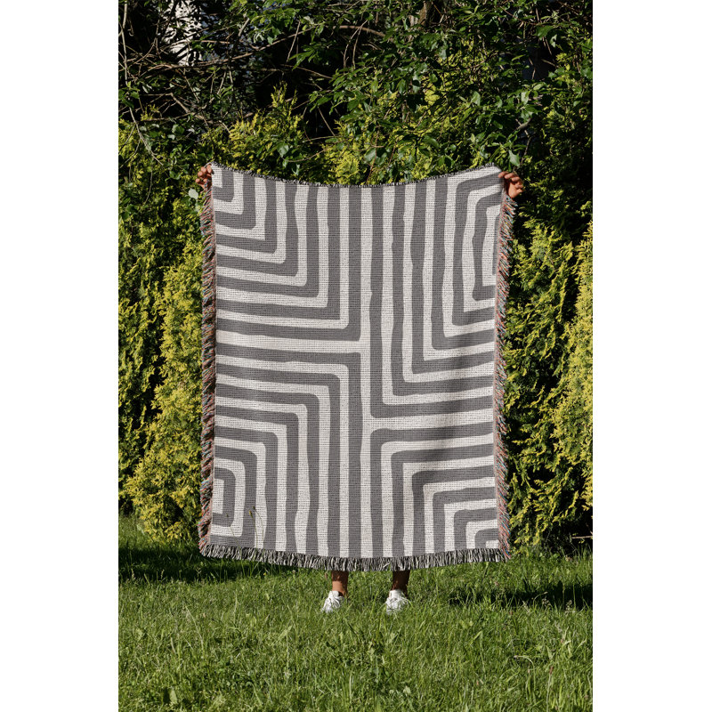 Jeté en coton Waren, Gris, 60 x 60