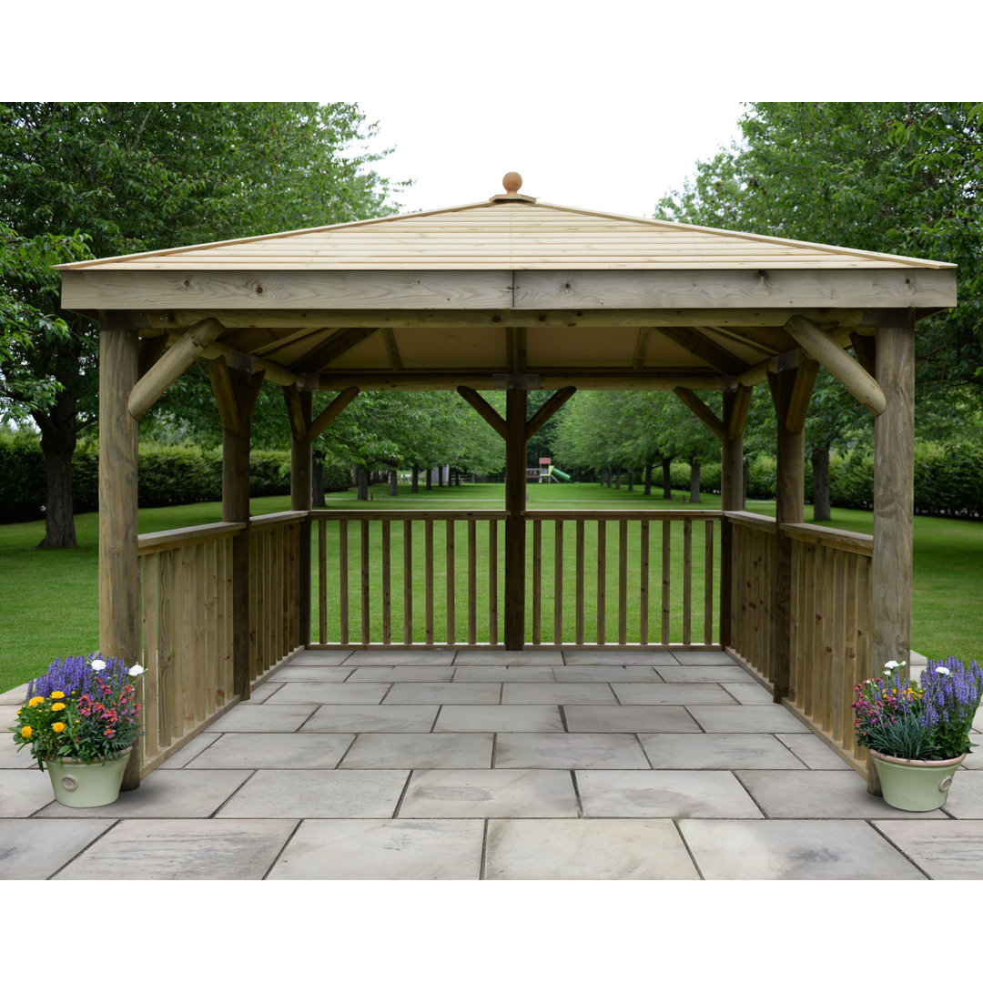 3.5m x 3.5m Wooden Gazebo with Timber Roof with Installation Service