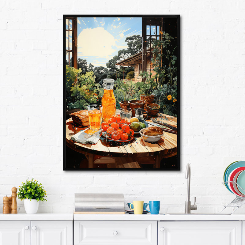 Art alimentaire sur toile, impression de décoration de cuisine déjeuner - fête du matin IV, H 32 po x l 16 po x P 1 po