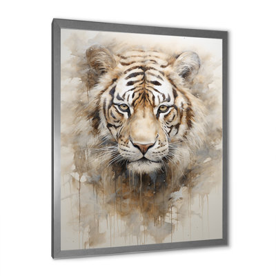 Art mural sur toile Minimalisme beige tigre I