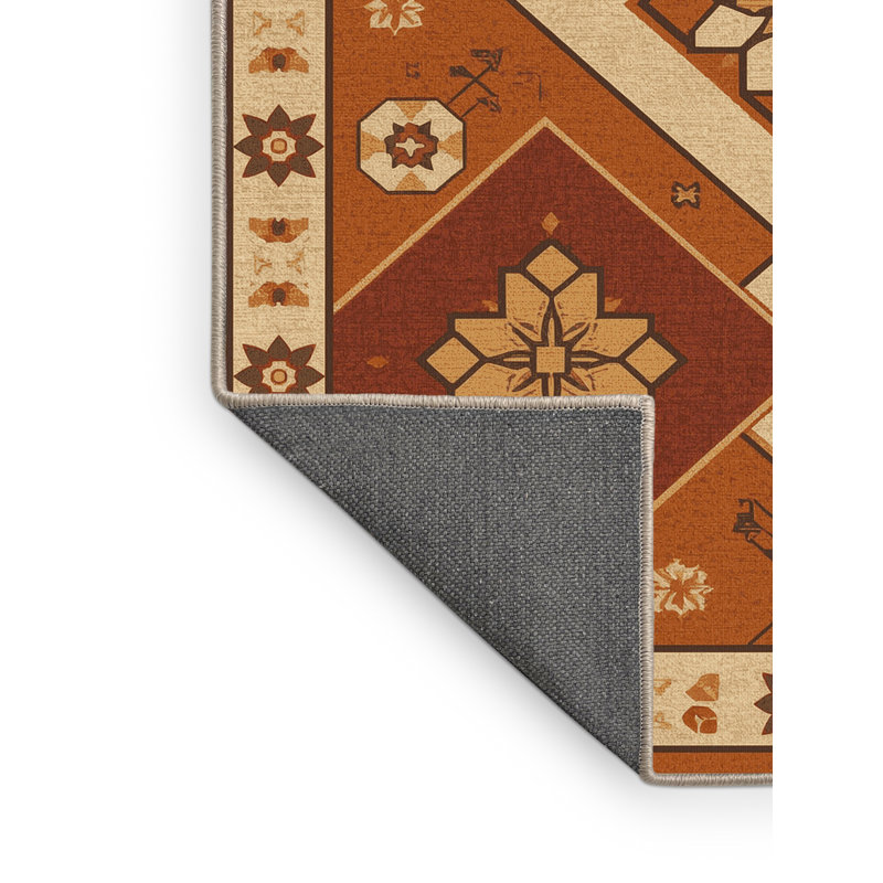 Tapis oriental doux et moelleux de style oriental Eiler - beige, 8 pieds carrés