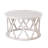 Viradis Farmhouse Coffee Table, Rustic Round Coffee Table with X-Motifs Legs, Wood Textured Top-1263630182