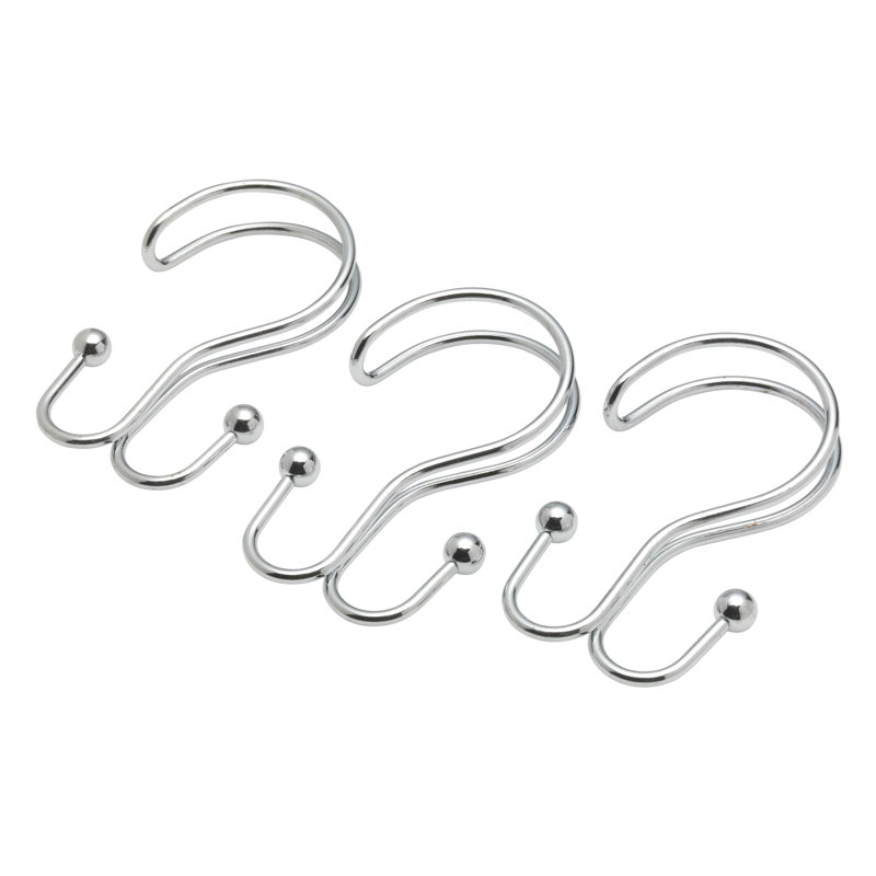 Jamarl Steel Rust Resistant Shower Curtain Hook, Chrome