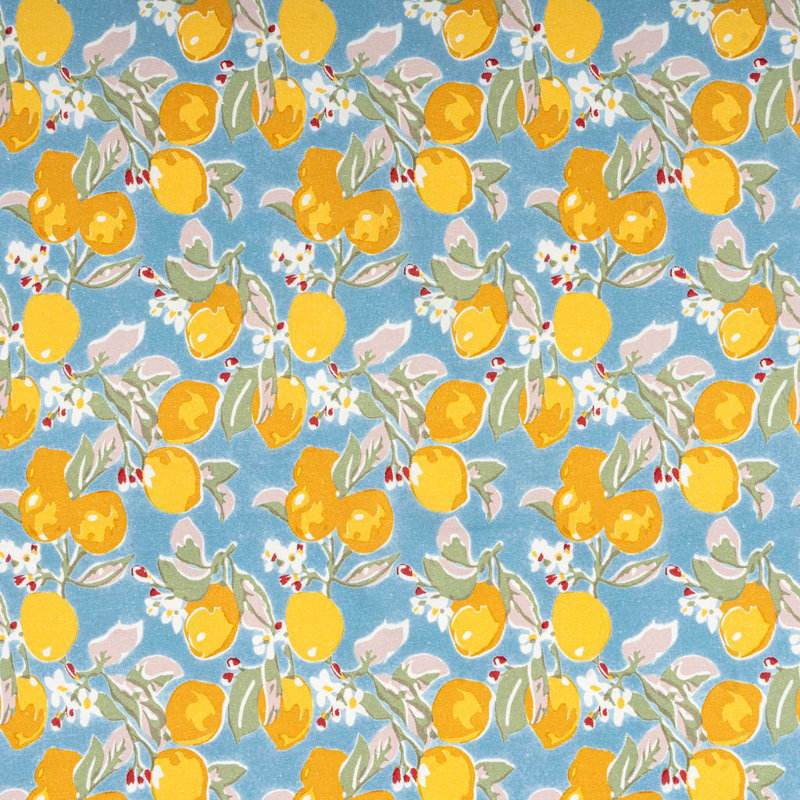Aazad Tablecloth, 59" Square, Blue/Yellow