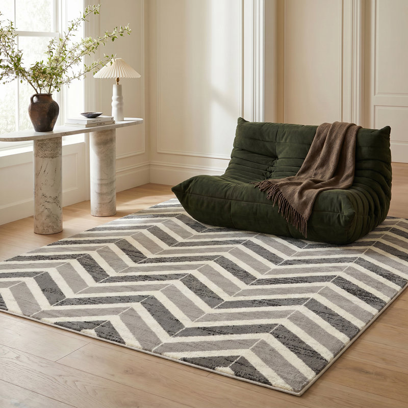 Geometric Indoor Rug, Rectangle 6'6" x 9'4"