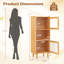 Armoire de rangement en bambou avec compartiment ouvert et rangement
