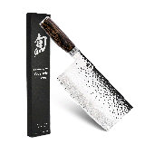Shun Premier 7" Cleaver, Handcrafted Japanese Vegetable Knife, VG-MAX Core with Damascus Stainless Steel Cladding, Pakkawood Handle, Chinese Cleaver for Processing Large Vegetables
