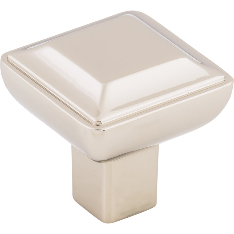 Podium 1" Length Square Knob, 1 1/8" Length, Polished Nickel