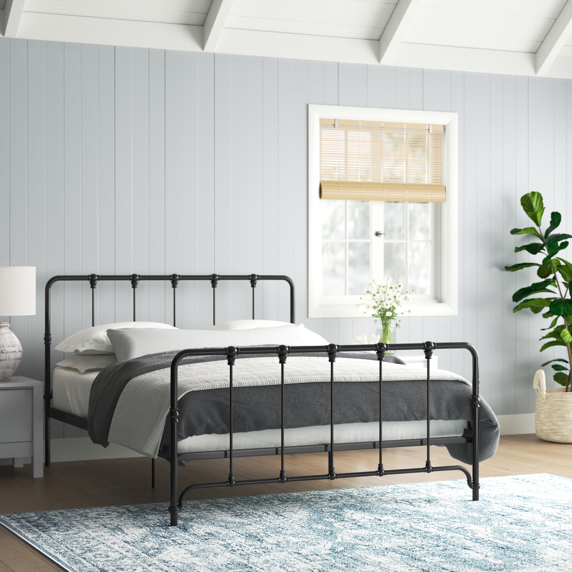 Farmhouse metal platform bed discount