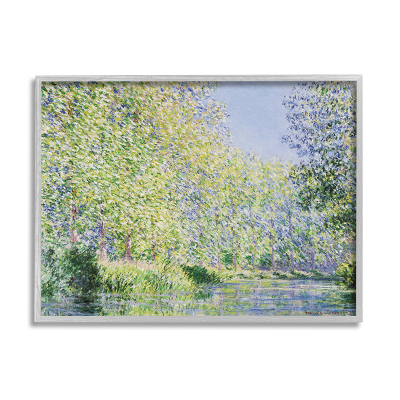 «Epte River» par Claude Monet, H 24 po x l 30 po x P 1,5 po, Estampe numérique Farmhouse