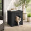 Cat Litter Box Enclosure With Flip-Down Front Door, Hidden Cat Box Cabinet & Side Table, Weatherproof Resin Cat House-1208738702