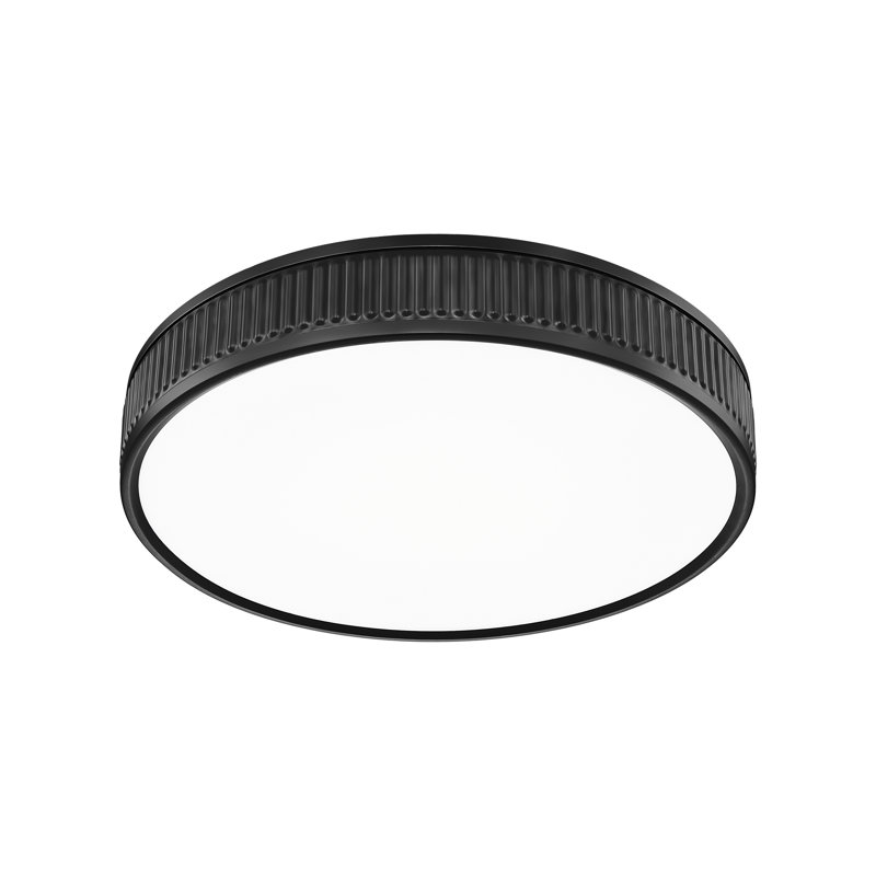 Plafonnier encastré 1 lumière 16,75 po Joanie, Noir mat