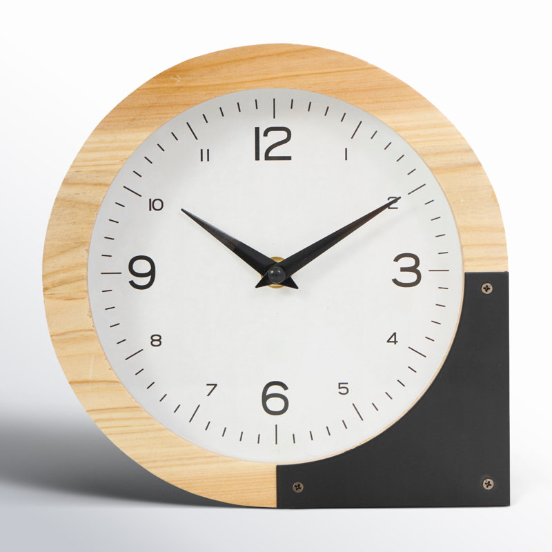 Metal Mechanical Tabletop Clock in Light Brown