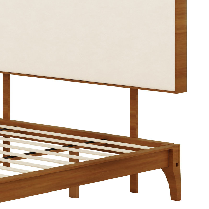 Modern Platform Bed Featuring Upholstered Headboard