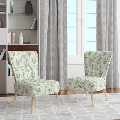 Floral Accent Chair - Pale Fern Green Side Chair
