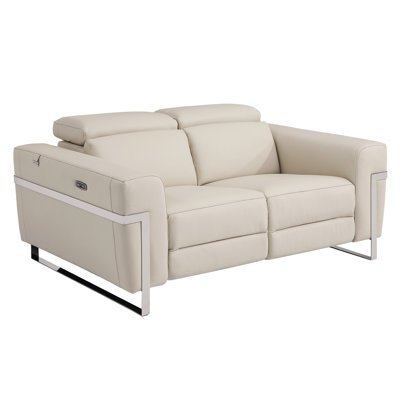 Causeuse en cuir italien avec fauteuil inclinable Global United