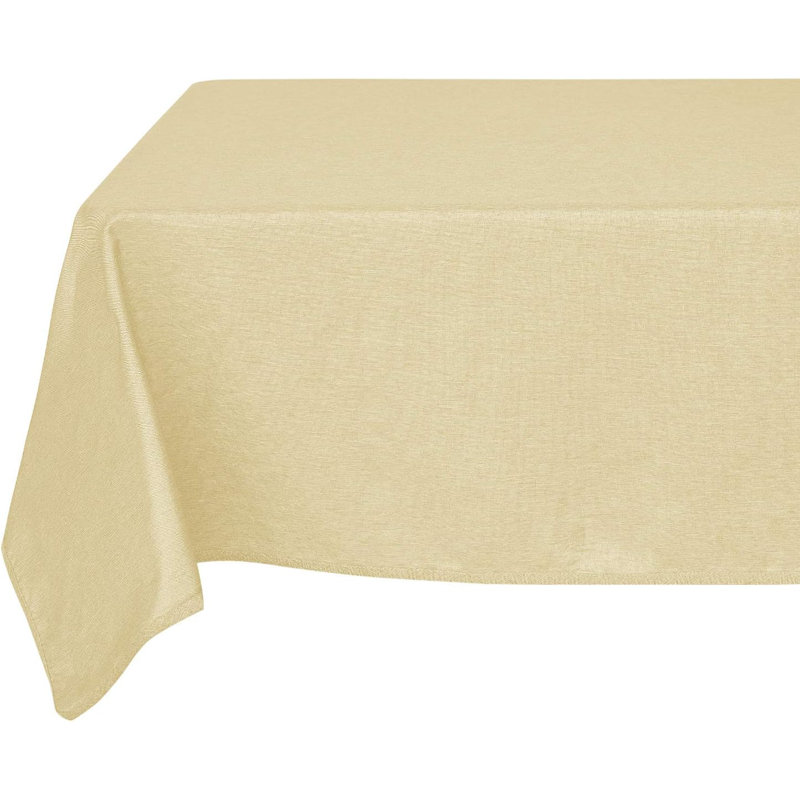 Olvan Rectangle Solid Colour Polyester Tablecloth, Cream