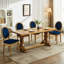 Élégantes chaises de salle à manger, velours bleu, bois massif, de 2 chevilles réglables en bois, fabriquées à la main