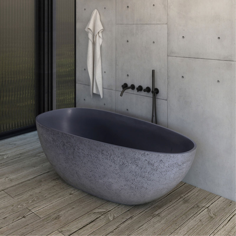 Baignoire de trempage autoportante de 65 pouces pour salle de bain