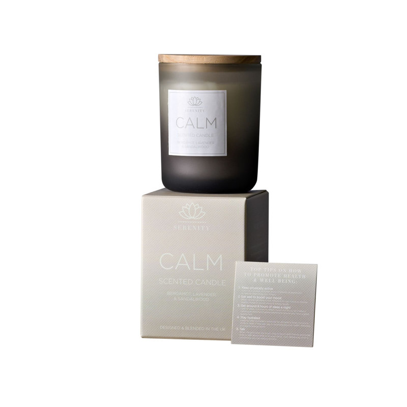 Fresh Scented Unscented Flameless Jar Candle with Glass Holder, 120g Jar, 8.5cm x 6.5cm Jar, Blue