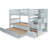Solid Wood Standard Twin over Twin Bunk Beds with 3 Drawer Stairway and Twin Trundle-118943256