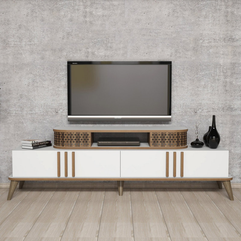 Keikei Unfinished TV Stand, White