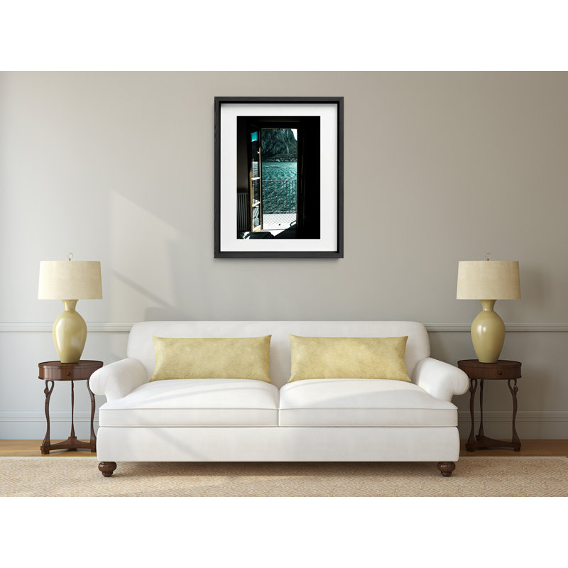 Terrazza Del Lago Print by Joseph Regan, 26" H x 22" W x 0.75" D, Black