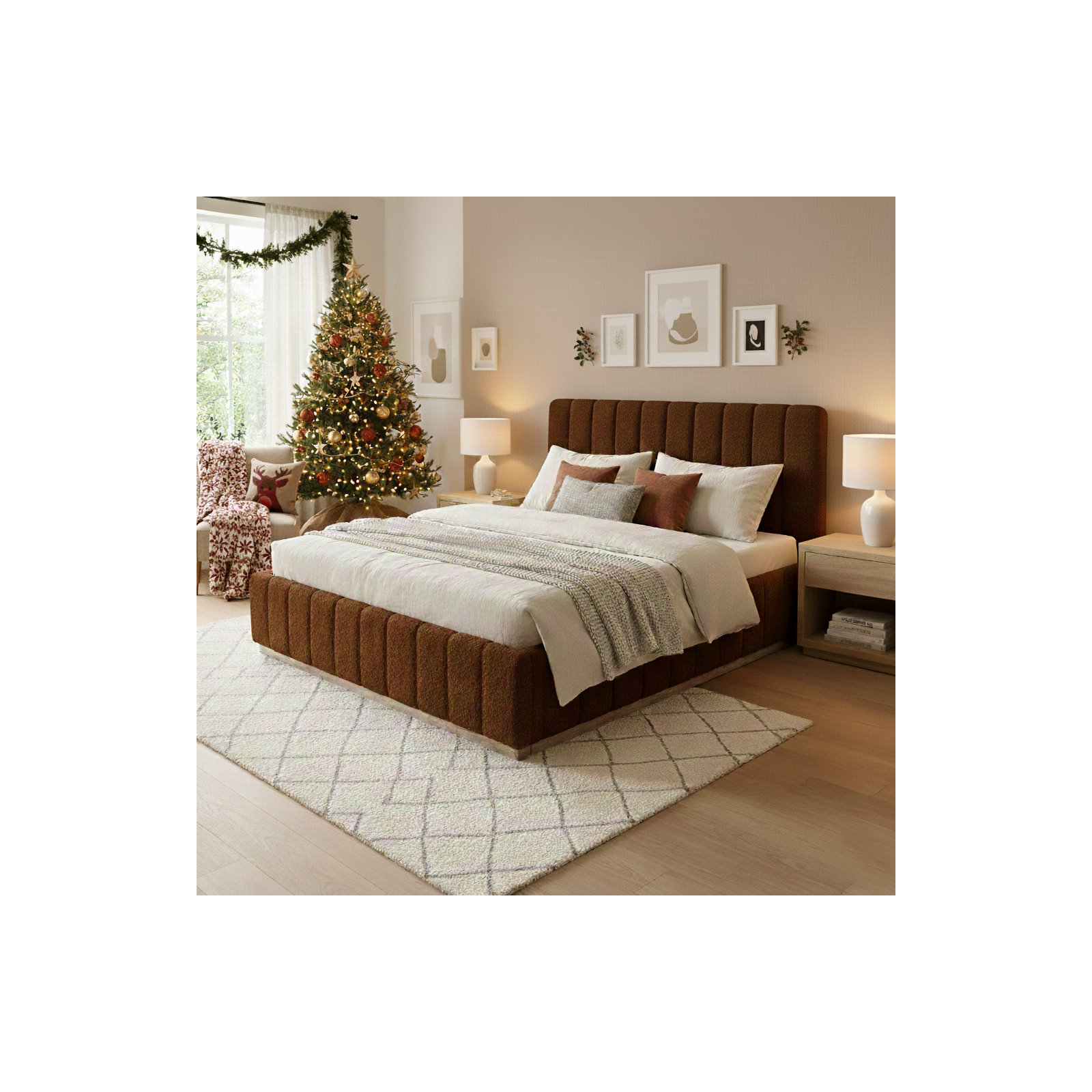 Braesyn Upholstered Bed, Brown, Queen