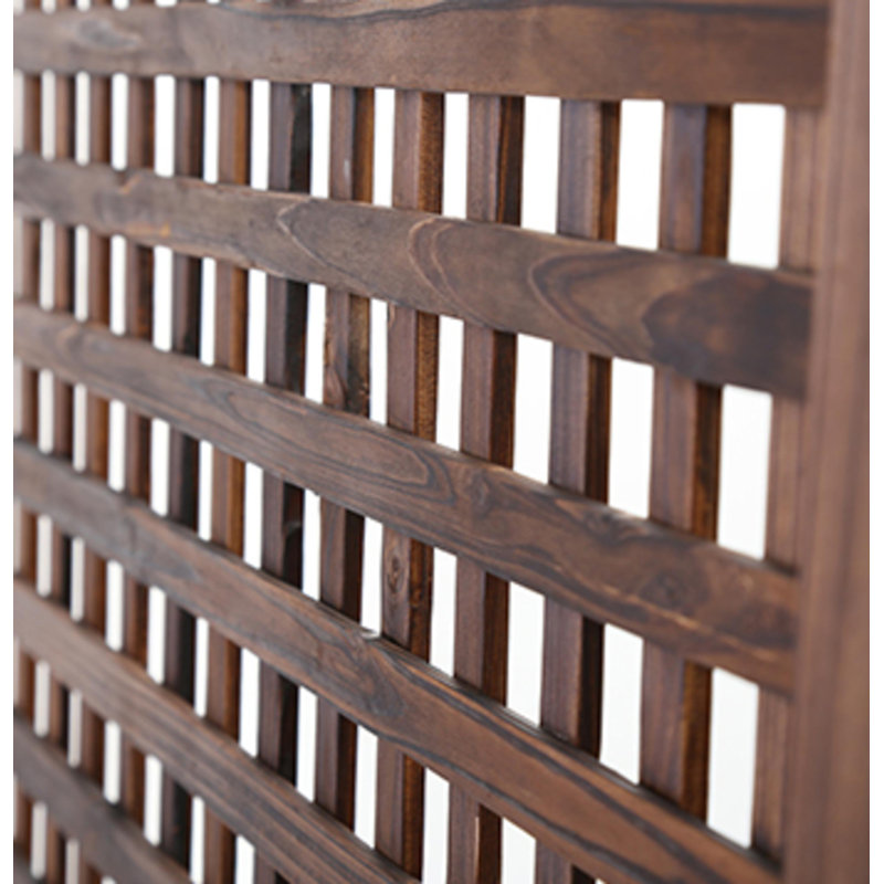 36" W X 72" H Square Grid Solid Wood Lattice With Stand