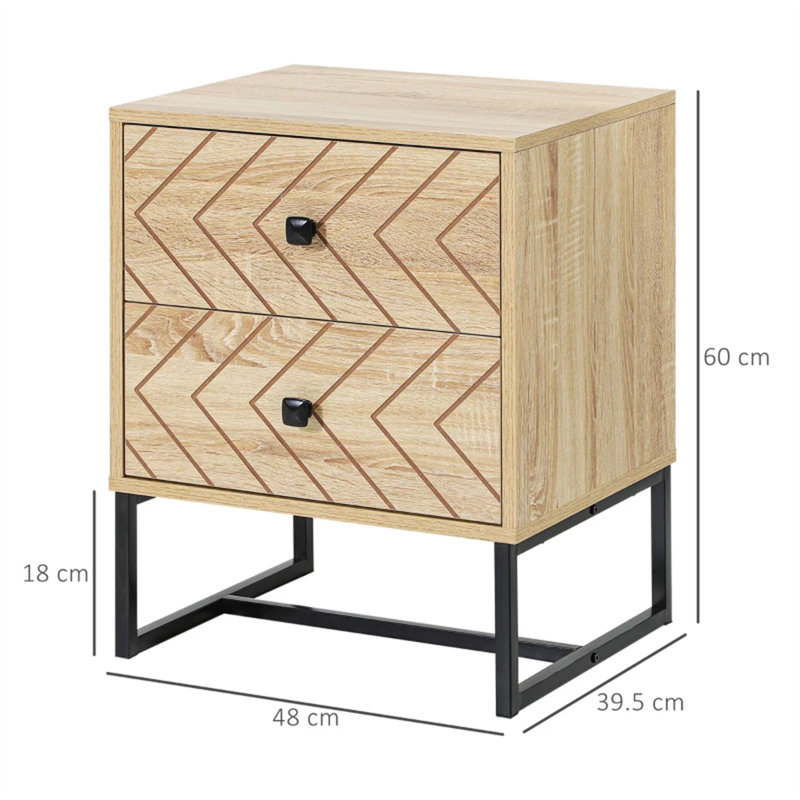 39.5cm W Manufactured Wood Bedside Table
