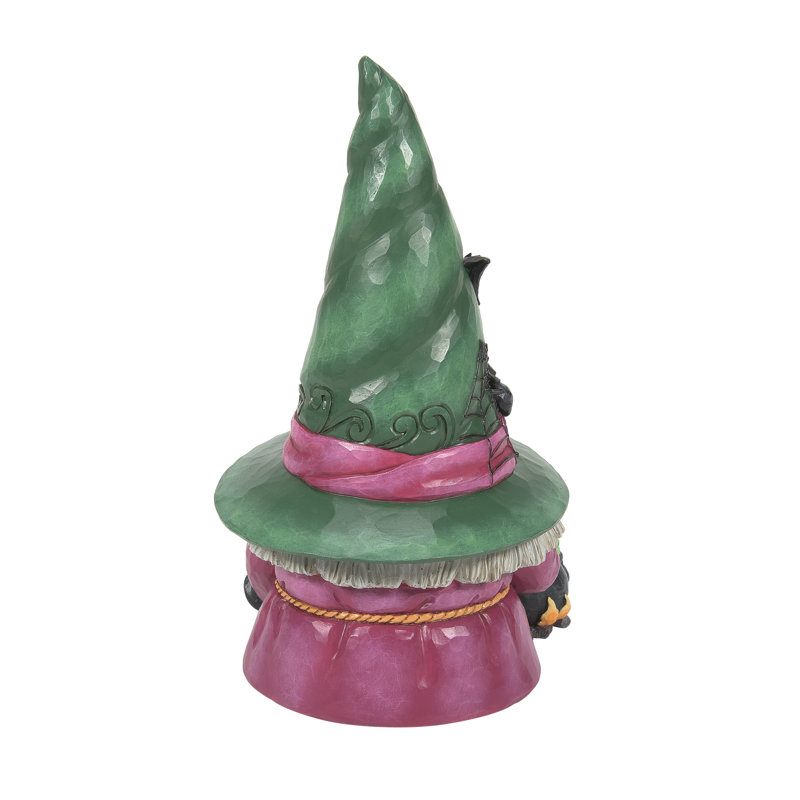 Jim Shore, gnome de sorcière d'Halloween avec chaudron et figuine de 7,68 pouces